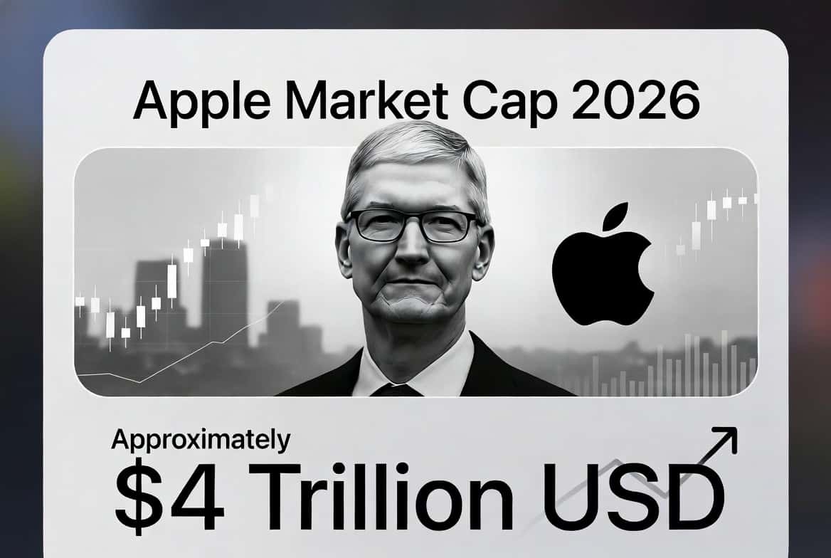Tim Cook stepping out of Apple chart showing market cap growth