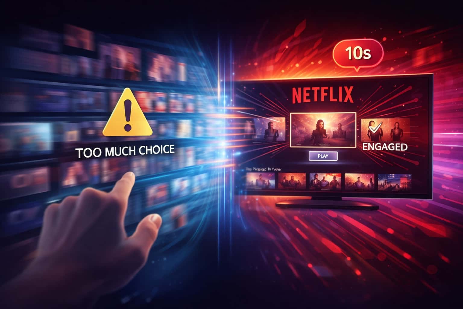 Netflix decision engine reducing choice overload