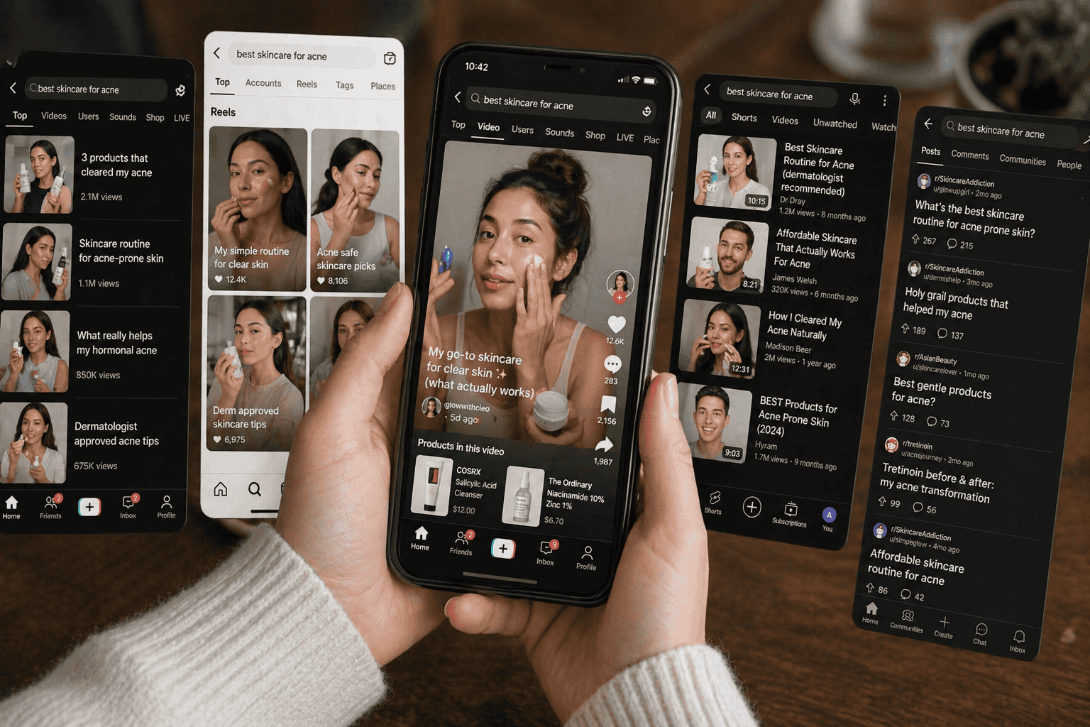 social media search engine example on smartphone
