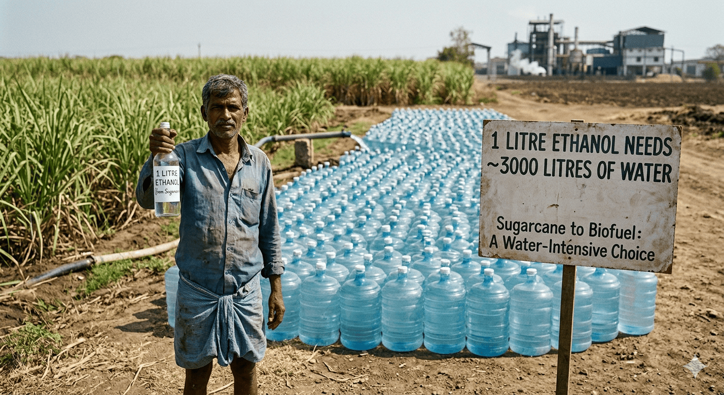 10,000 litres water for one litre of ethanol: India's fuel push to worsen water crisis