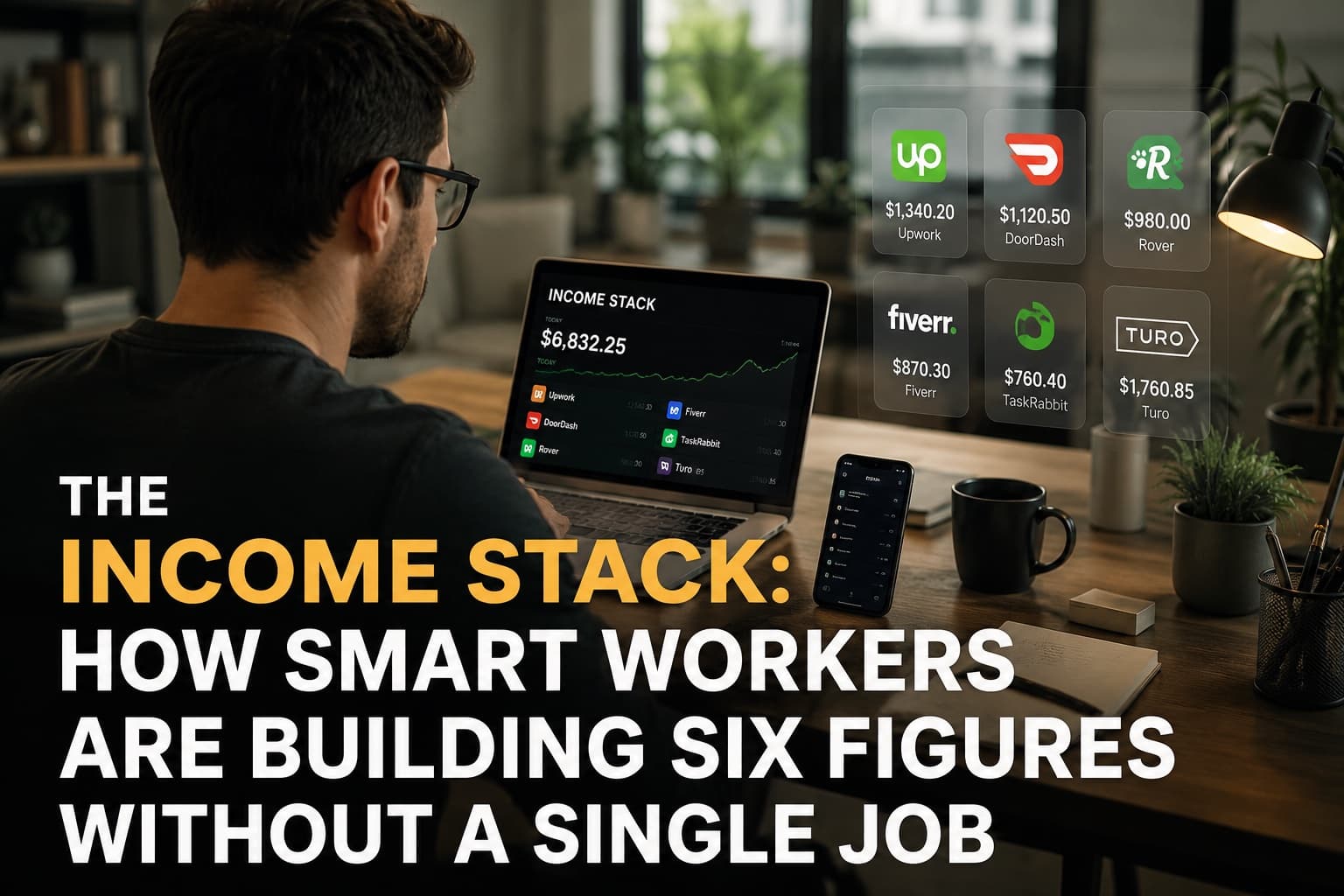Smart-income-stack Gen Z workers building multiple income streams through gig economy apps