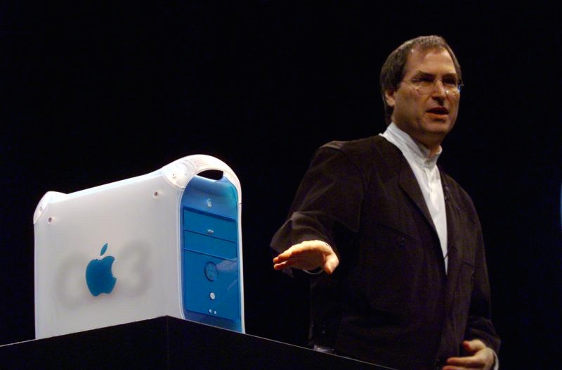 Steve Jobs at the launch of Apple Powermac G3