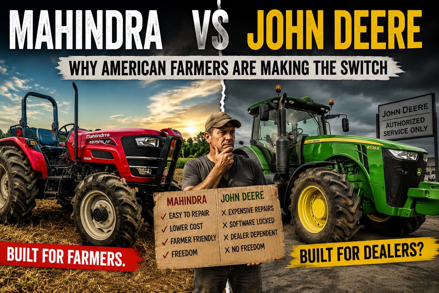 Mahindra vs John Deere American farmers right to repair tractors