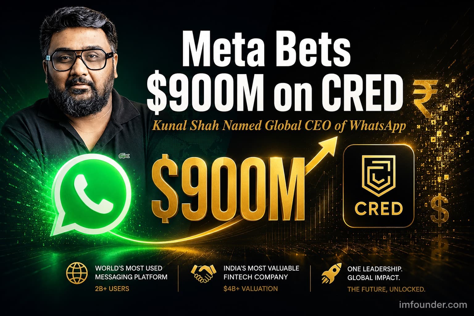 Meta CRED Kunal Shah WhatsApp $900 million investment deal 2026