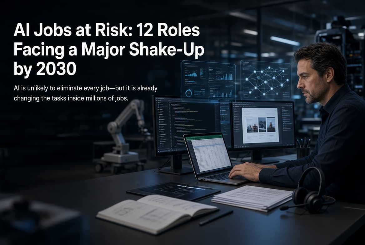 AI jobs at risk in 2026–2030 as artificial intelligence transforms the workplace